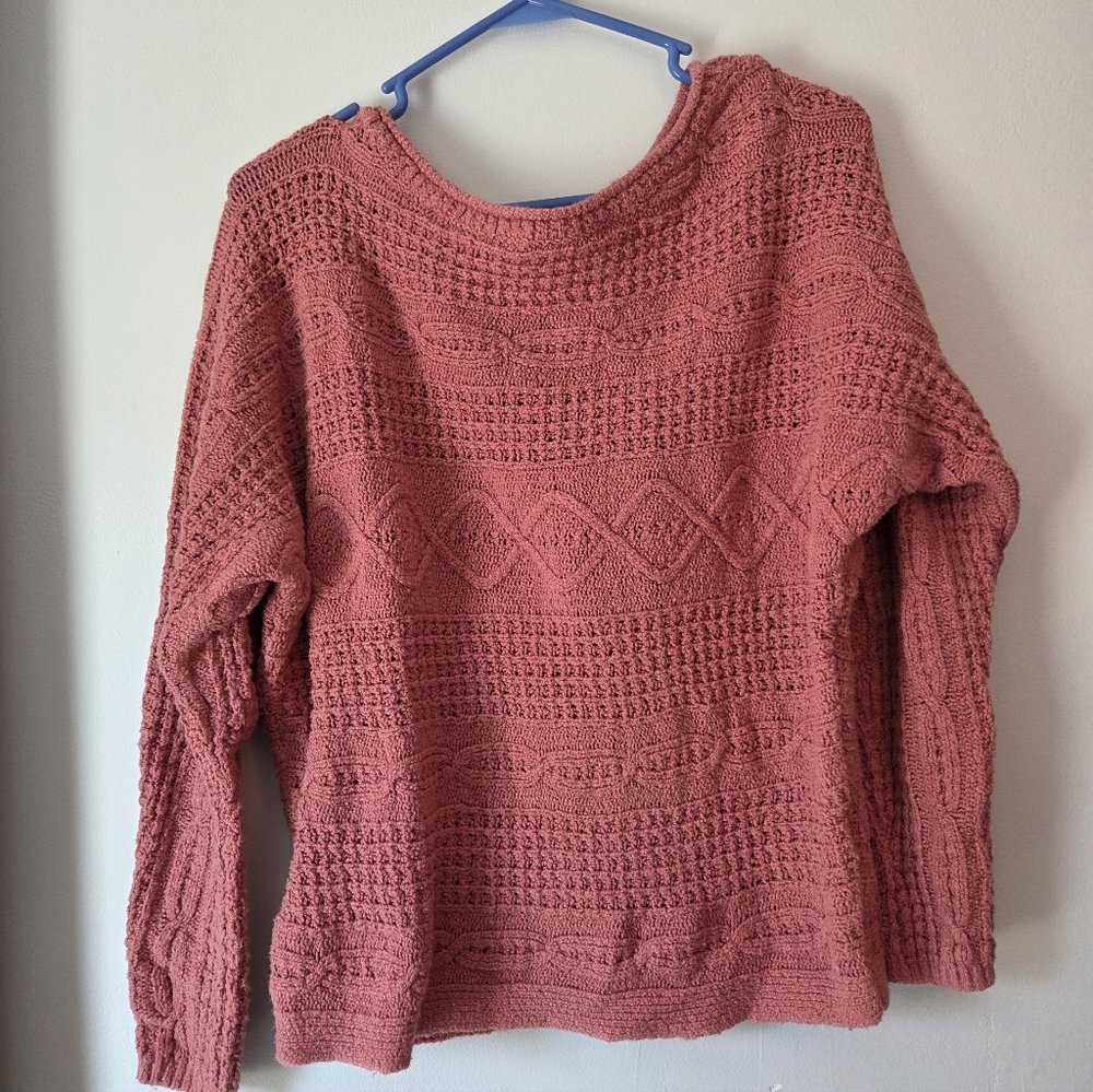 ABERCROMBIE & FITCH Crochet Knit Sweater Size MEDIUM
